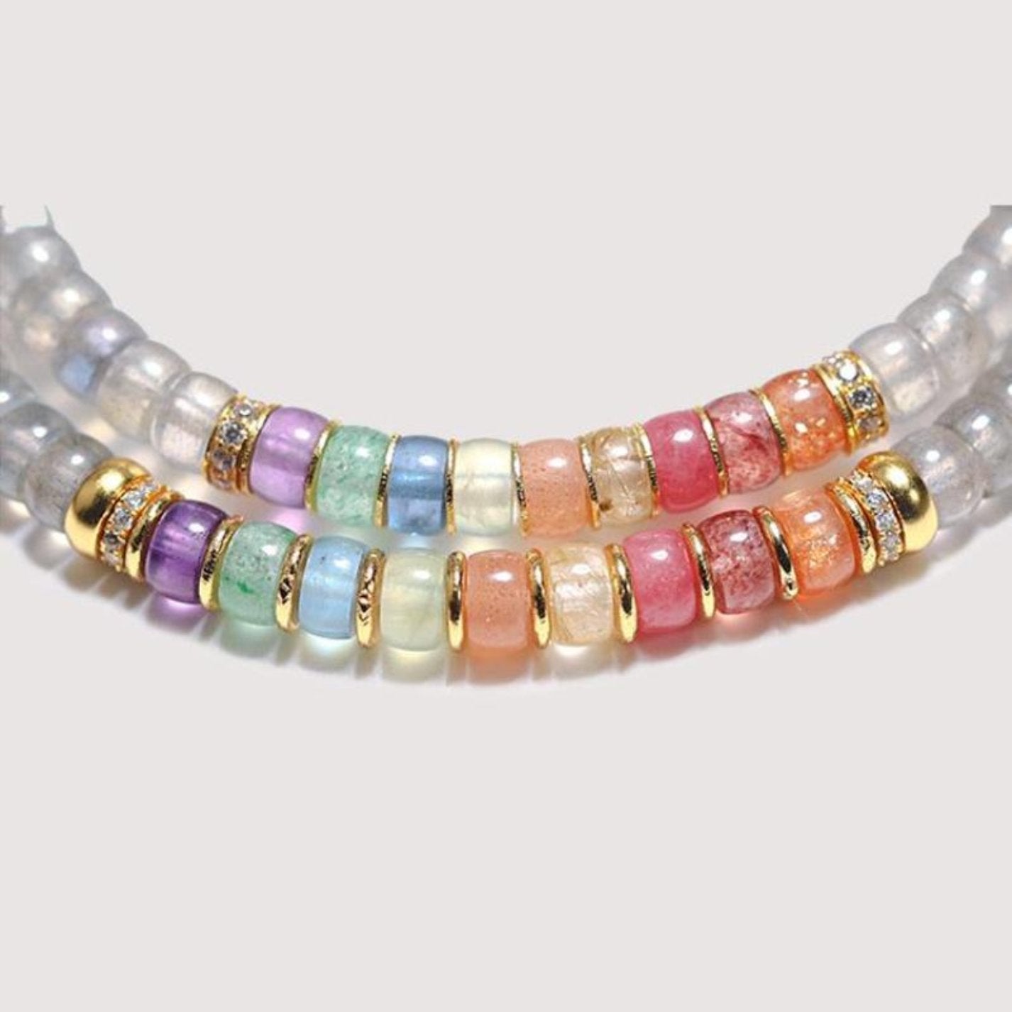 CRYSTAL BRACELET(5MM)- SUNLIGHT/MOONLIGHT STONE