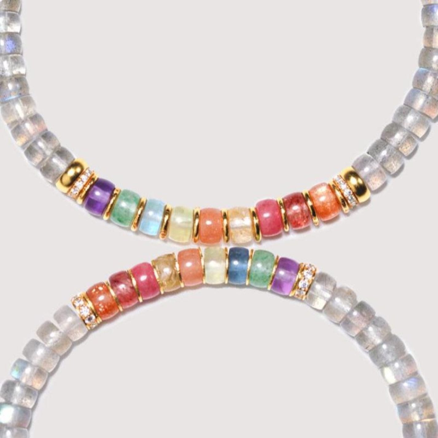 CRYSTAL BRACELET(5MM)- SUNLIGHT/MOONLIGHT STONE